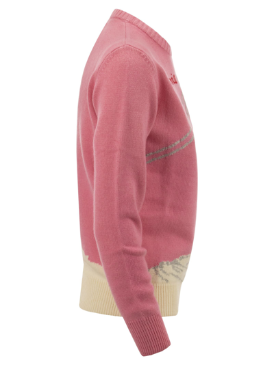 Shop Mc2 Saint Barth Wool-blend Jumper With Embroidery In Pink