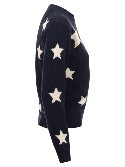 Shop Mc2 Saint Barth Wool-blend Jumper With Embroidery In Blue