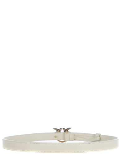 Shop Pinko Belt  Love Berry Simply H2 In Leather In Avorio
