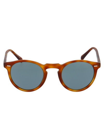 Shop Oliver Peoples Gregory Peck Sun Sunglasses In 1483r8 Semi-matte Lbr