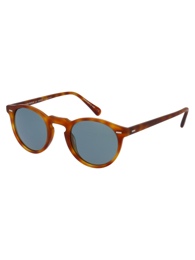 Shop Oliver Peoples Gregory Peck Sun Sunglasses In 1483r8 Semi-matte Lbr