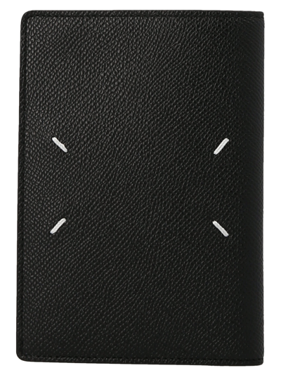 Shop Maison Margiela Stitching Passport Holder In Black
