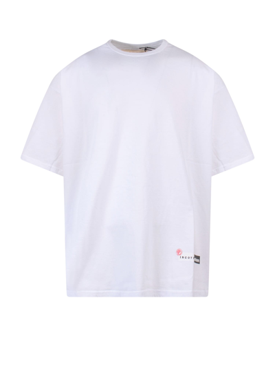 Shop Incotex Red T-shirt In White
