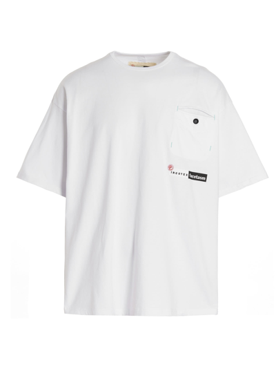 Shop Incotex Red Logo Printed T-shirt In White