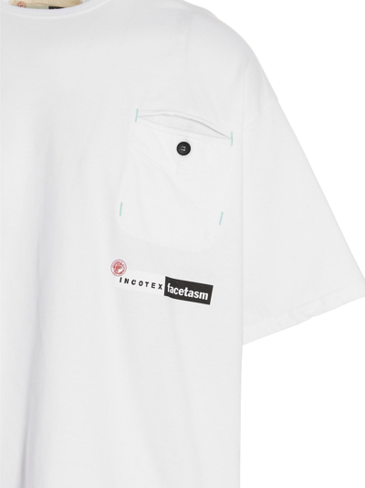 Shop Incotex Red Logo Printed T-shirt In White