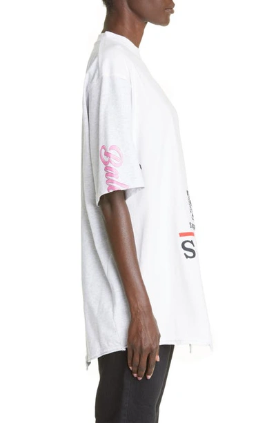 Balenciaga Speed Hunters Oversize Upside Down Graphic Tee In Mix Of White W