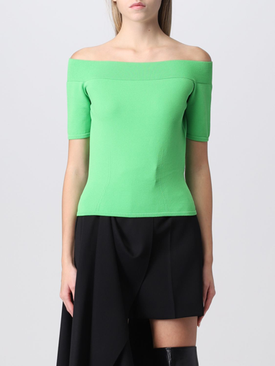 Shop Alexander Mcqueen Top  Woman In Acid Green