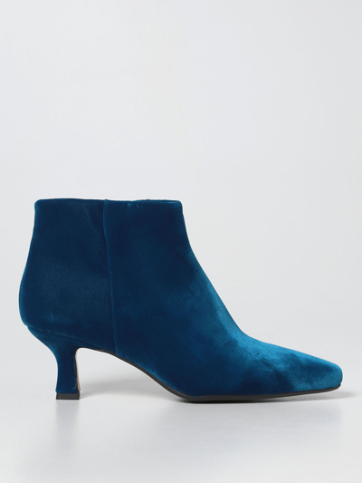 Shop Anna F Flat Ankle Boots . Woman Color Blue