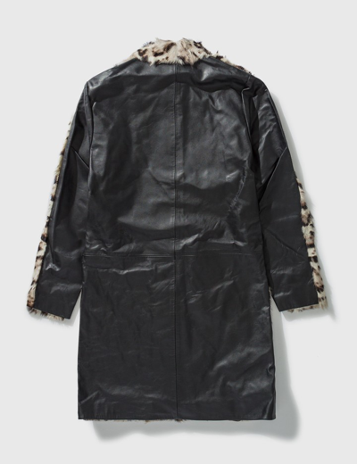 Shop Christopher Kane Leopard Leather Long Coat In Brown