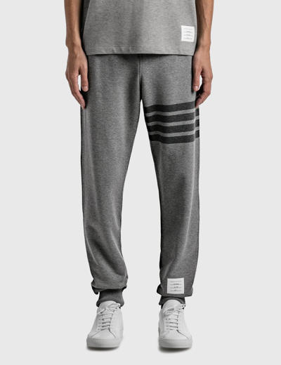 Shop Thom Browne Cotton Loopback Tonal 4-bar Sweatpants In Grey