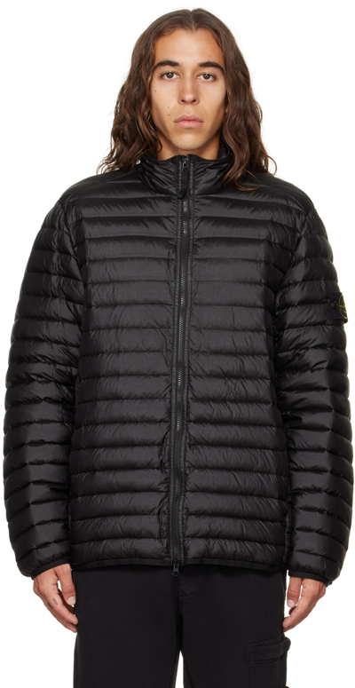 Shop Stone Island Black Quilted Down Jacket In V0029 Black