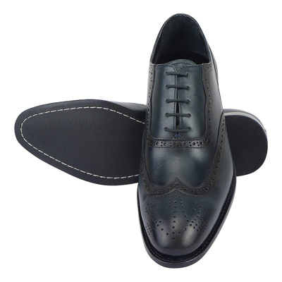 Shop Libertyzeno Dinkum Leather Oxford Style Dress Shoes In Blue