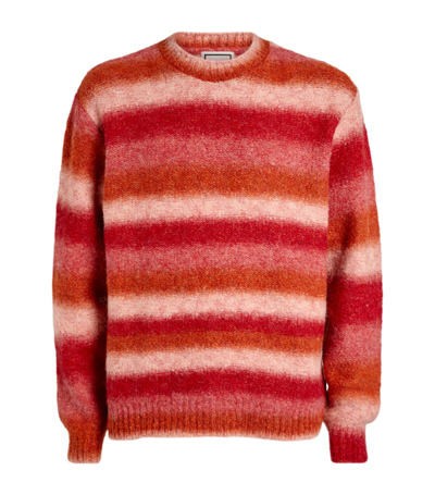Shop Wooyoungmi Wool-blend Striped Sweater In Red