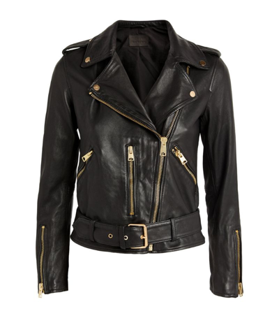 Shop Allsaints Leather Balfern Biker Jacket In Black