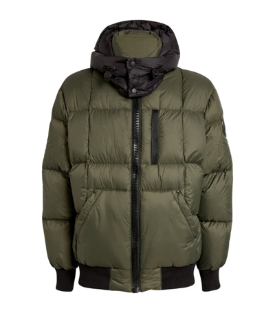 Shop Moose Knuckles Quilted 125th Street Bomber Jacket In Green