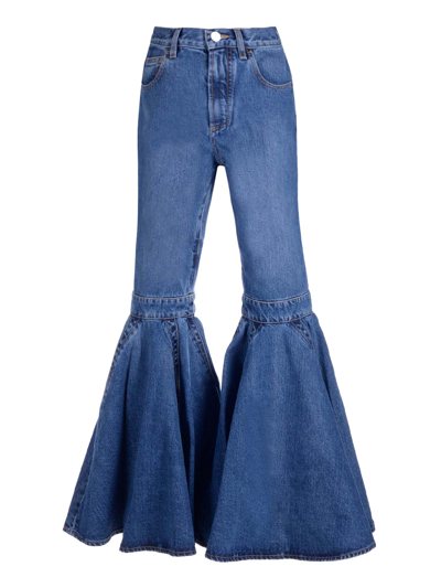 Shop Alaïa Women's Jeans - Alaia - In Blue Synthetic Fibers