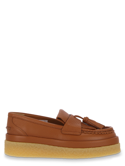 Shop Chloé Women's Loafers -  - In Camel Color It 38