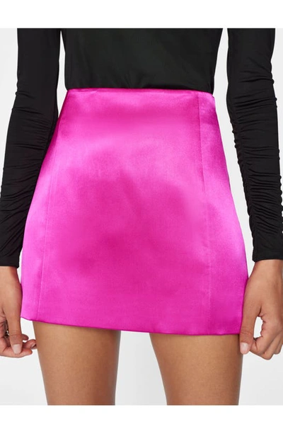 Shop Frame Satin Miniskirt In Magenta