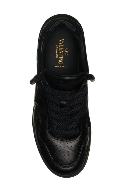 Valentino Black One Stud Xl Nappa Leather Low-top Sneakers In Nero