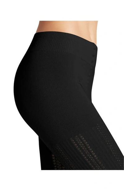 Falke Caress Organic Cotton & Wool Blend Tights In Black