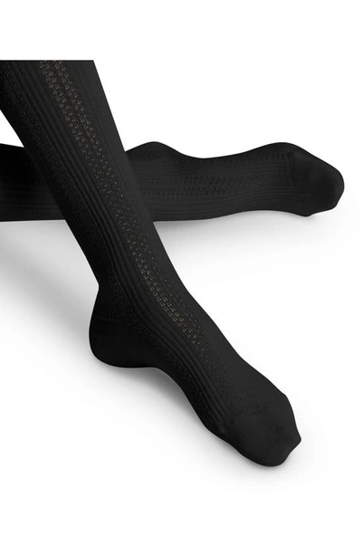Falke Caress Organic Cotton & Wool Blend Tights In Black