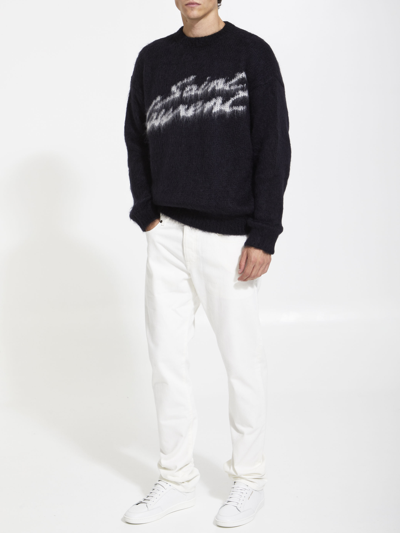 Shop Saint Laurent Black Mohair Sweater