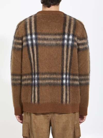 Shop Burberry Jacquard Check Sweater In Brown