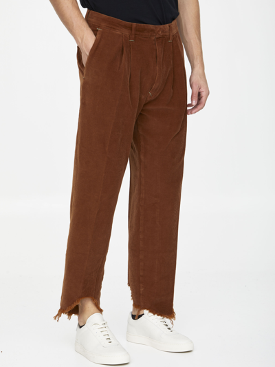 Incotex Red X Facetasm Cognac Velvet Trousers In Cognac