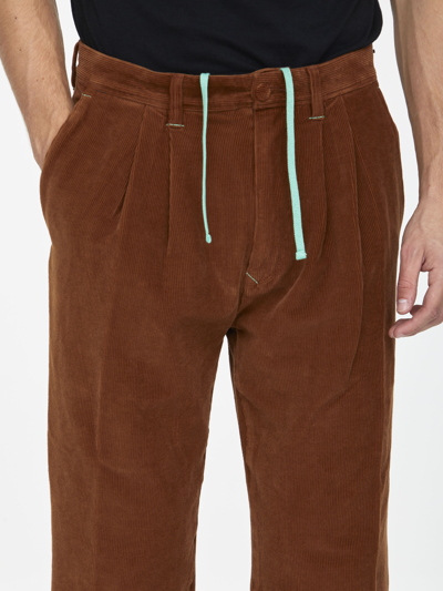 Incotex Red X Facetasm Cognac Velvet Trousers In Cognac