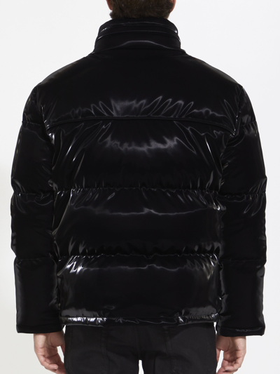 Shop Saint Laurent Oversized Lacquered Puffer Jacket In Black