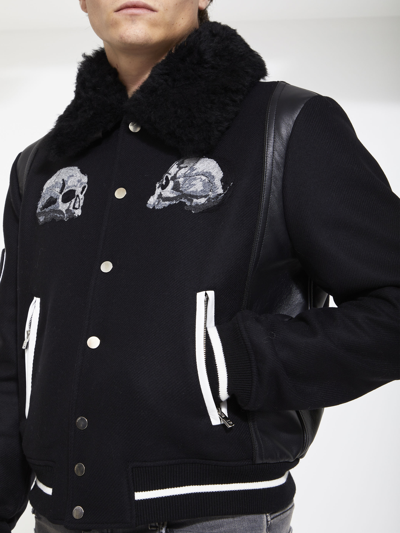 Shop Amiri Black Skull Bomber Jacket