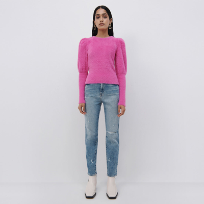 Shop Jonathan Simkhai Levy Fuzzy Knit Pullover In Hot Pink