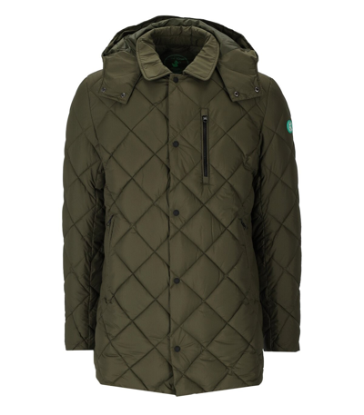 Shop Save The Duck Uwe Green Hooded Padded Jacket