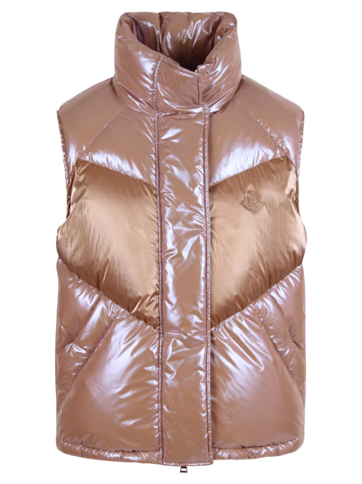 Shop Moncler Faucille Padded Vest In Pink