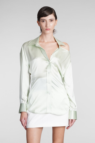 Shop Alexander Wang Shirt In Green Silk