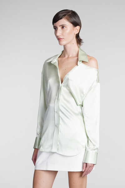 Shop Alexander Wang Shirt In Green Silk