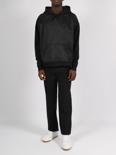 Valentino Stud Detailed Drawstring Hoodie In Black