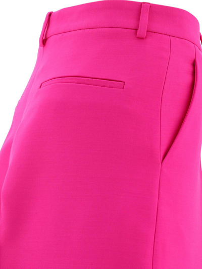 Shop Valentino High-waisted Tailored Pants In Fuxia