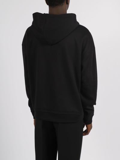 Valentino Stud Detailed Drawstring Hoodie In Black