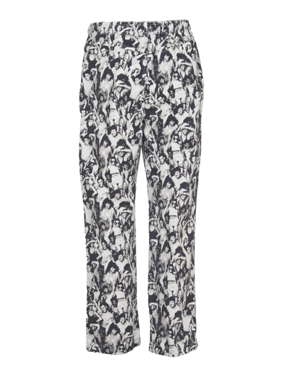Shop Stussy Black And White Print Trousers In Multicolor