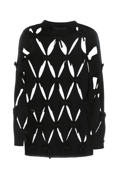 Shop Valentino Embroidered Cut-out Sweater
