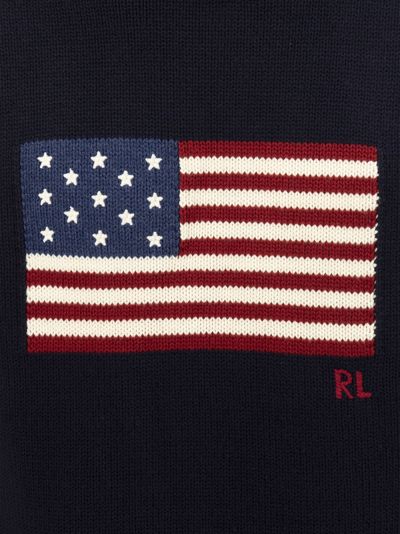 Shop Polo Ralph Lauren Iconic Flag Shirt In Navy Blue