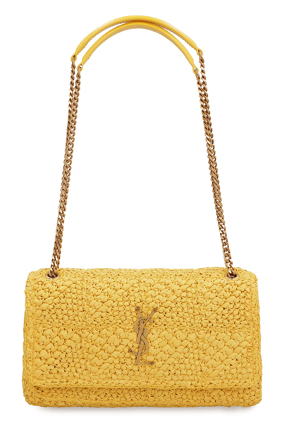 Shop Saint Laurent Jamie Raffia Shoulder Bag