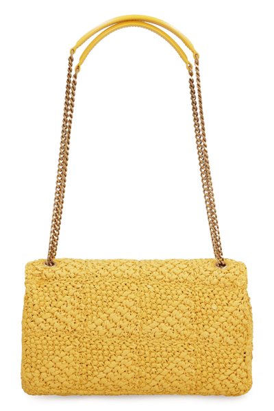 Shop Saint Laurent Jamie Raffia Shoulder Bag