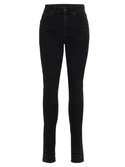 Shop Saint Laurent Skinny Jeans In Black Light