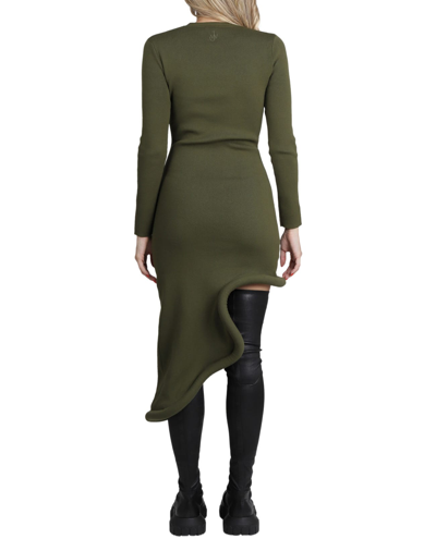 Shop Jw Anderson Green Bumper-tube Asymmetric Dress In Khaki