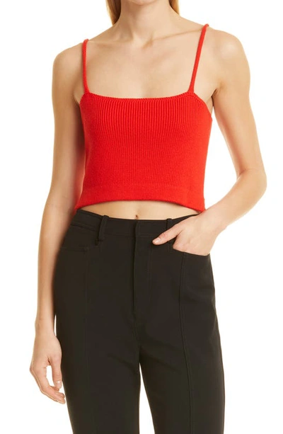 Shop Proenza Schouler White Label Cotton & Cashmere Crop Camisole In Poppy