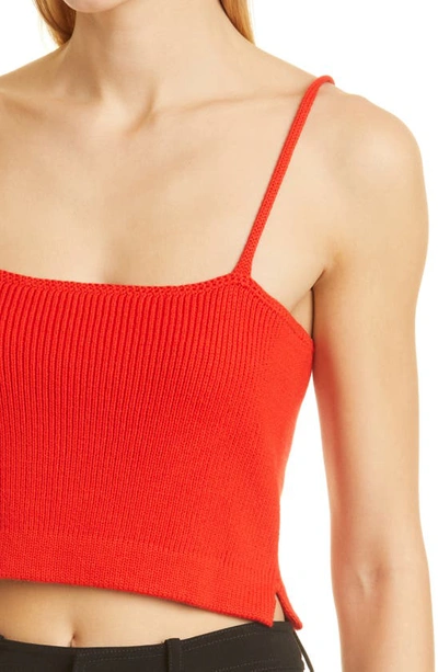 Shop Proenza Schouler White Label Cotton & Cashmere Crop Camisole In Poppy