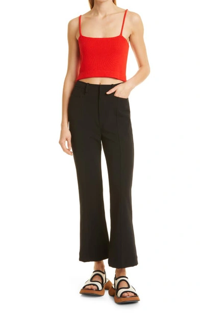 Shop Proenza Schouler White Label Cotton & Cashmere Crop Camisole In Poppy