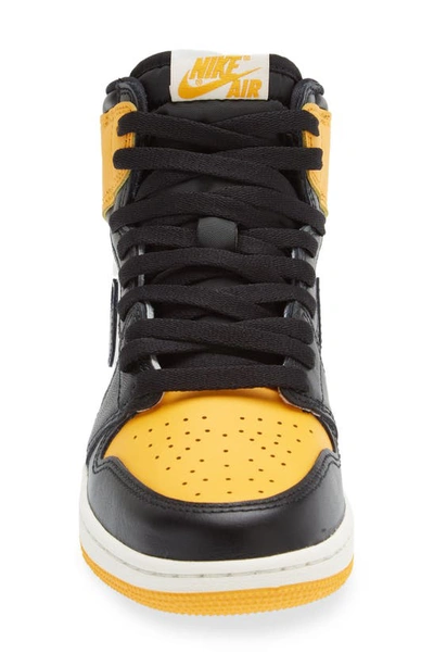 Shop Jordan Kids' Air  1 Retro High Basketball Shoe In Taxi/ Black